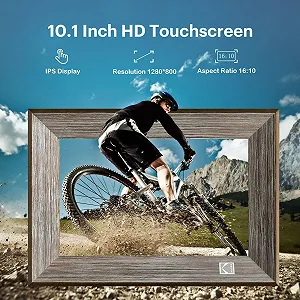 Цифровая фоторамка KODAK Wooden 10.1 дюйма WiFi HD IPS Сенсорный экран 16 GB synthetic.ua - Фото 1