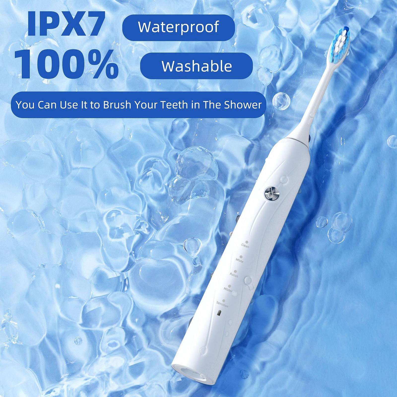 Електрична зубна щітка Vexloria Sonic 38000VPM IPX7, фото №7
