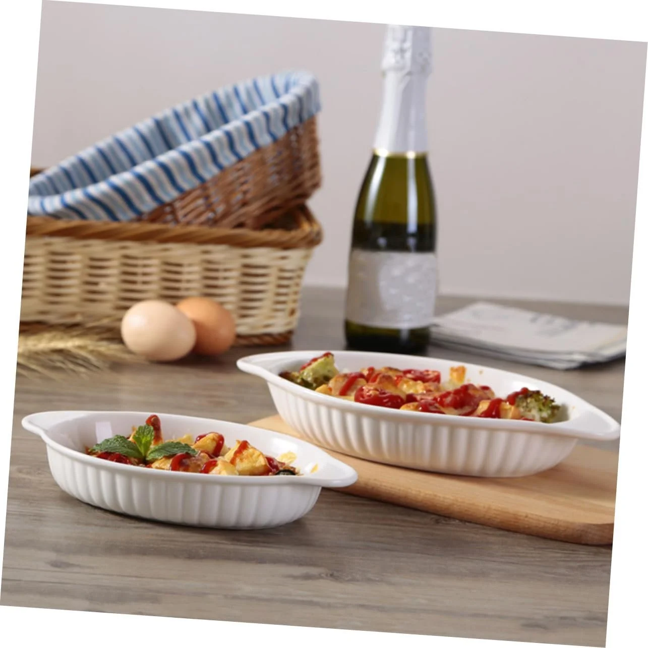 Форма для запікання керамічна овальна VALICLUD з двома ручками термостійка, фото №4 Форма для запікання керамічна овальна VALICLUD з двома ручками термостійка, фото №4