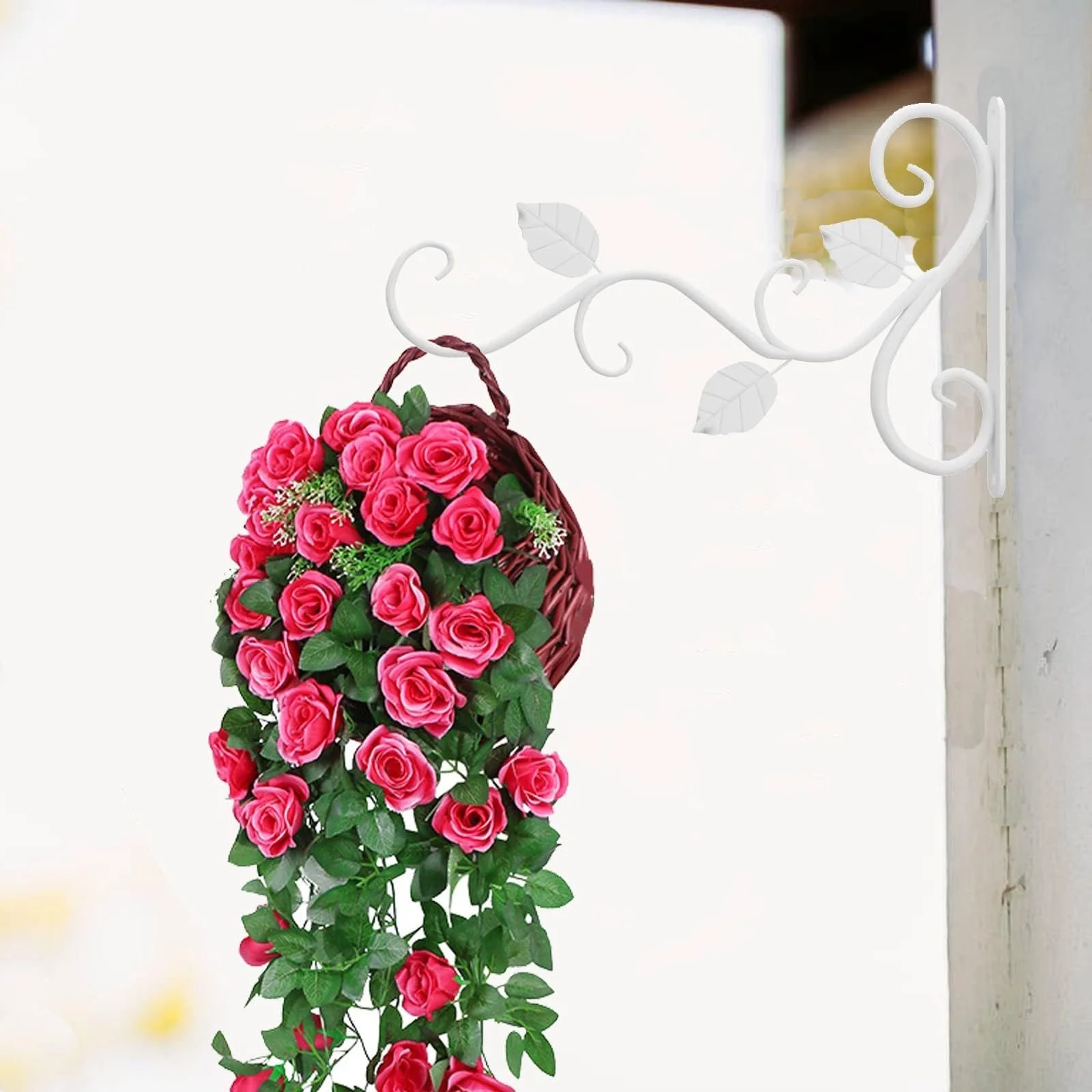 Настенный кронштейн для подвесных корзин набор из 2 шт. металл Белый, фото №4