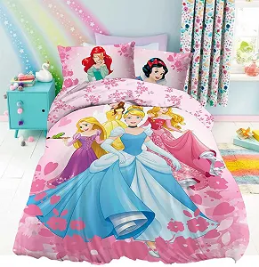 Детское постельное белье Disney Princess / 40 x 60 см + 100 x 135 см / Хлопок / На молнии / Розовое synthetic.ua - Фото 1