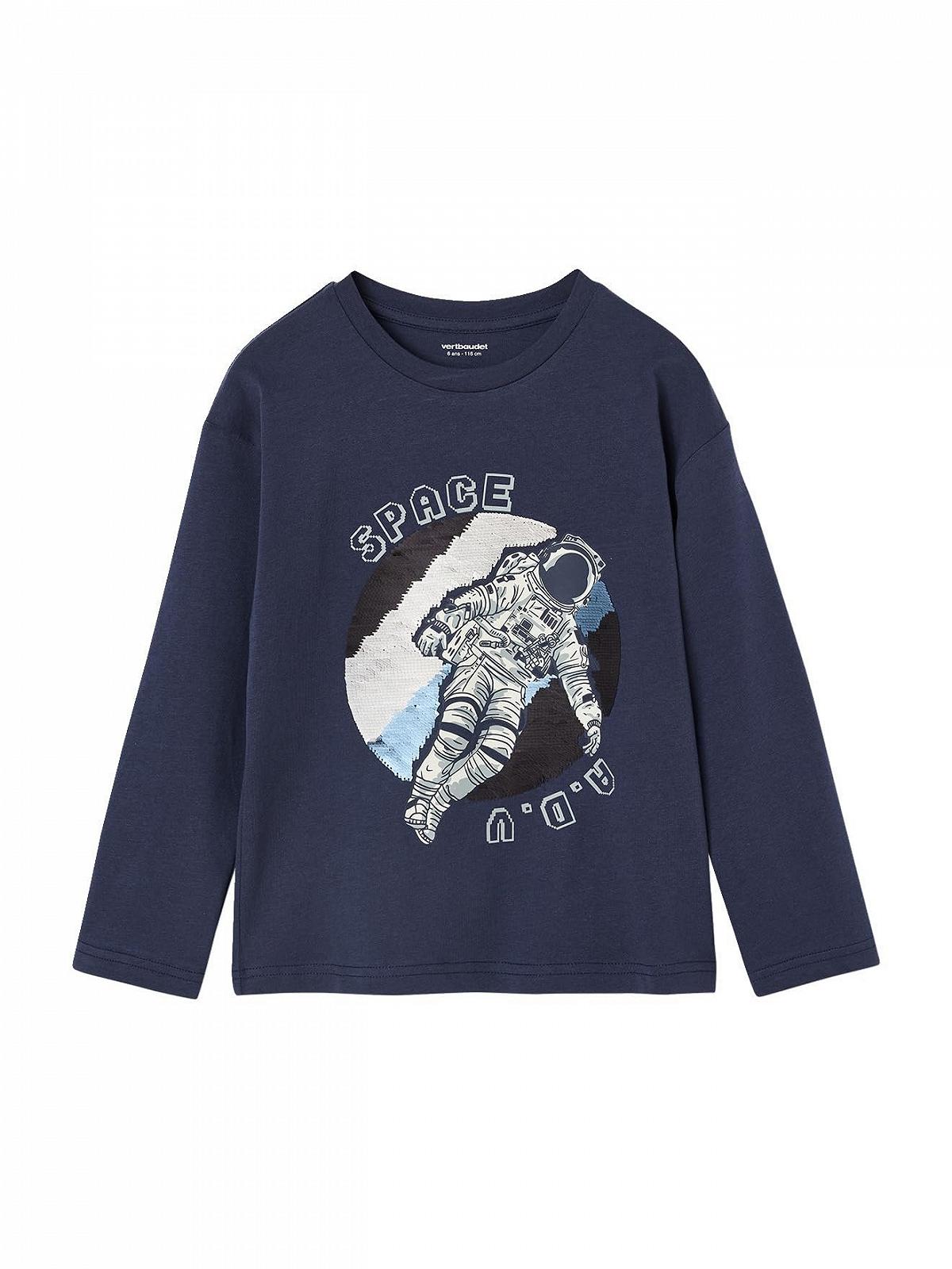 Сорочка з довгими рукавами Vertbaudet для хлопчиків з двосторонніми паєтками, фото №3 Сорочка з довгими рукавами Vertbaudet для хлопчиків з двосторонніми паєтками, фото №3