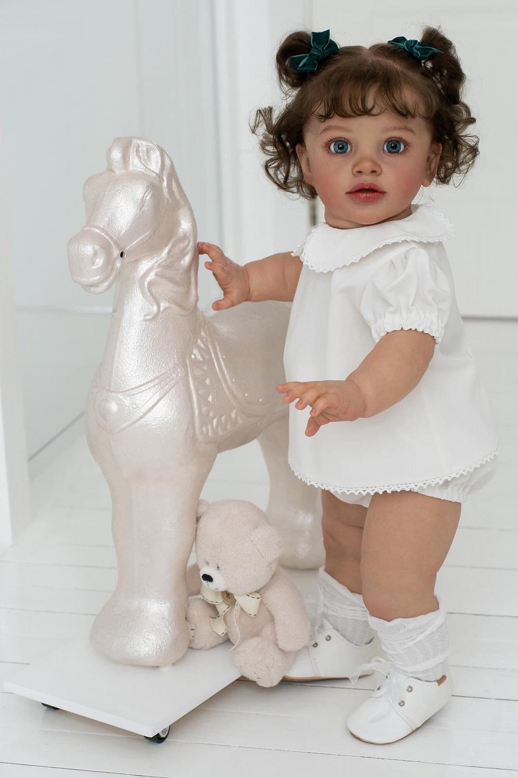 Кукла Anano Reborn Pippa 26 дюймов Реалистичная мягкое тканевое тело Новая кукла для детей от 3 лет, фото №3