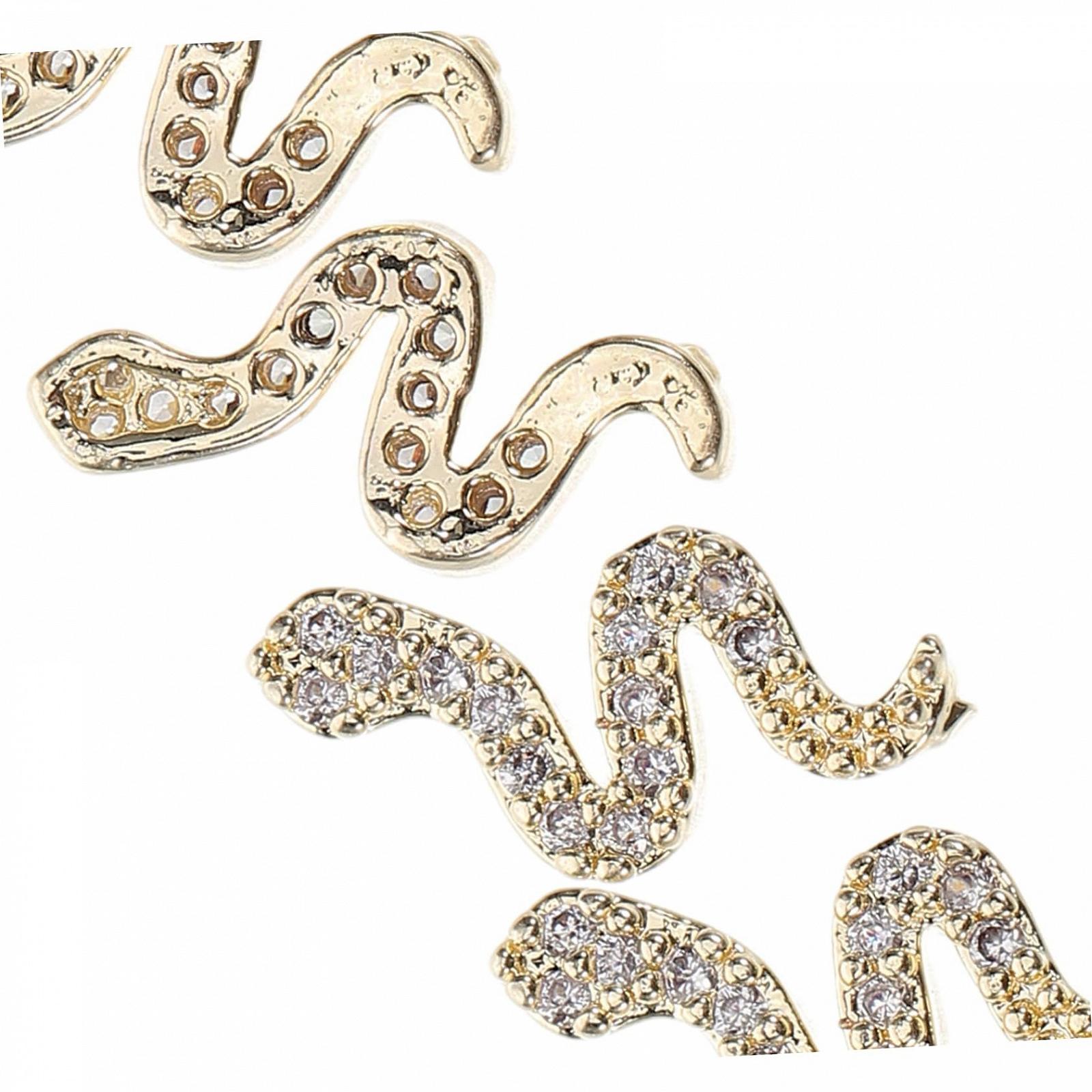 Подвески для ногтей Змея FOMIYES 5 шт. Металл со стразами, фото №3