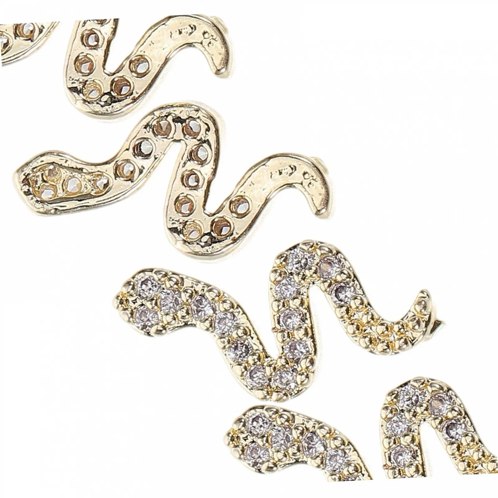 Подвески для ногтей Змея FOMIYES 5 шт. Металл со стразами, фото №3