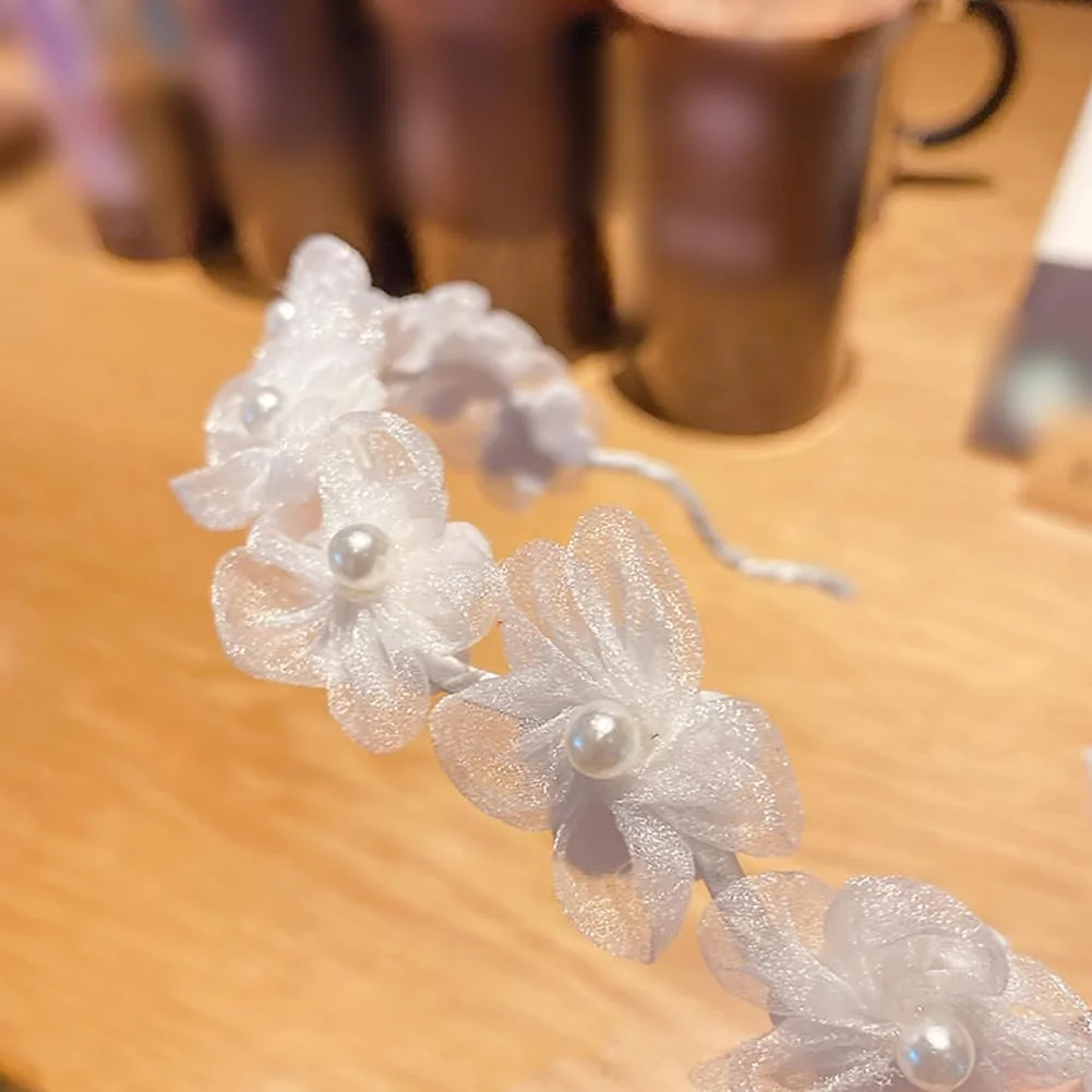 Обруч Квітка зі штучних перлів, фото №5