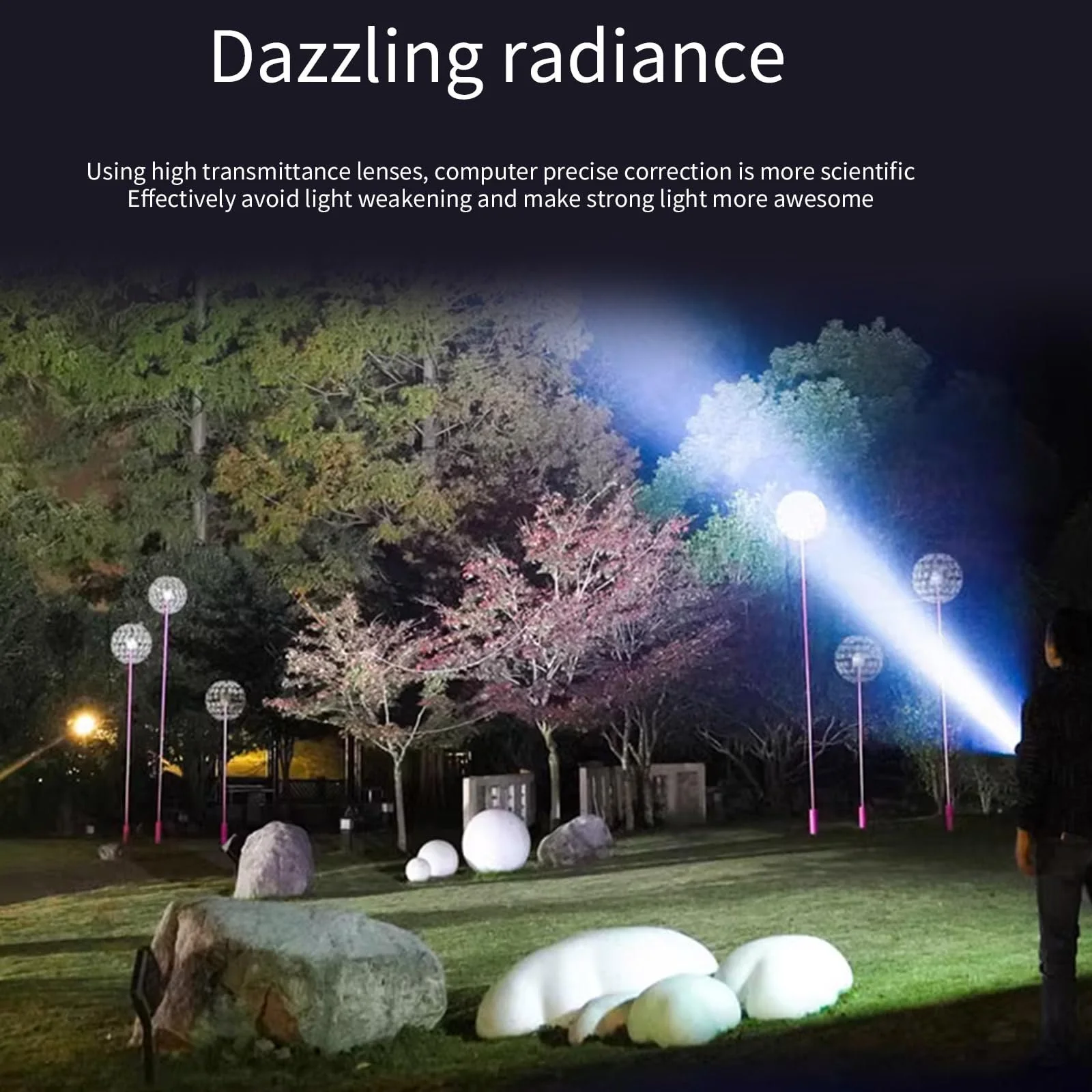 Надпотужний ліхтар Акумуляторний Висока продуктивність 5 Водонепроникний тактичний, фото №4