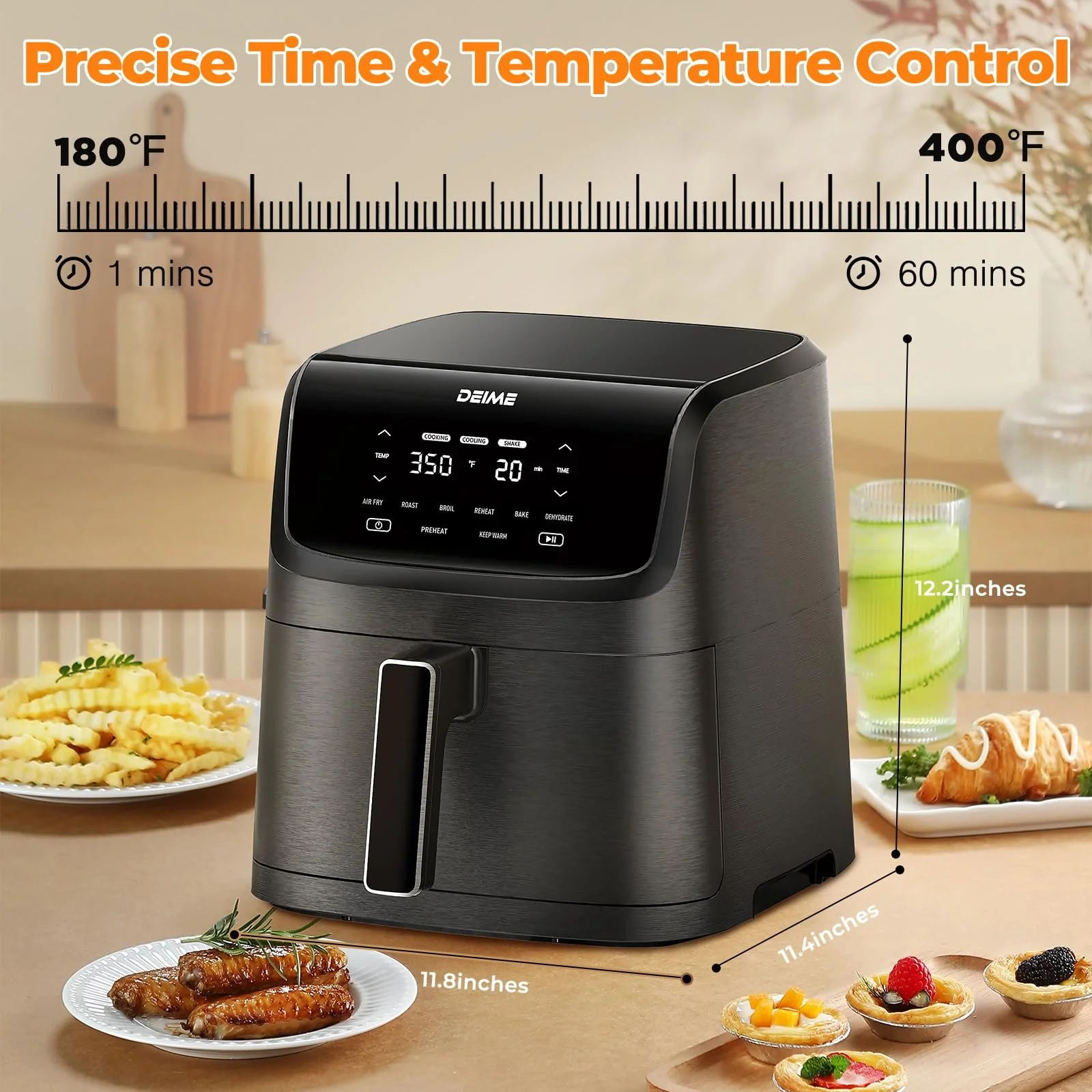 Мультипіч DEIME 7 L 1800 W 10 програм LCD-сенсор Black, фото №6 Мультипіч DEIME 7 L 1800 W 10 програм LCD-сенсор Black, фото №6