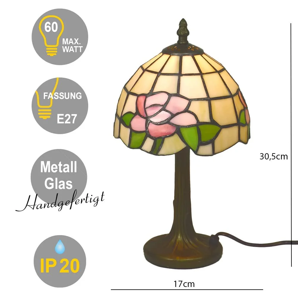 Настільна лампа Dapo Chloe Tiffany Real Glass 30.5 см Бронза, фото №4