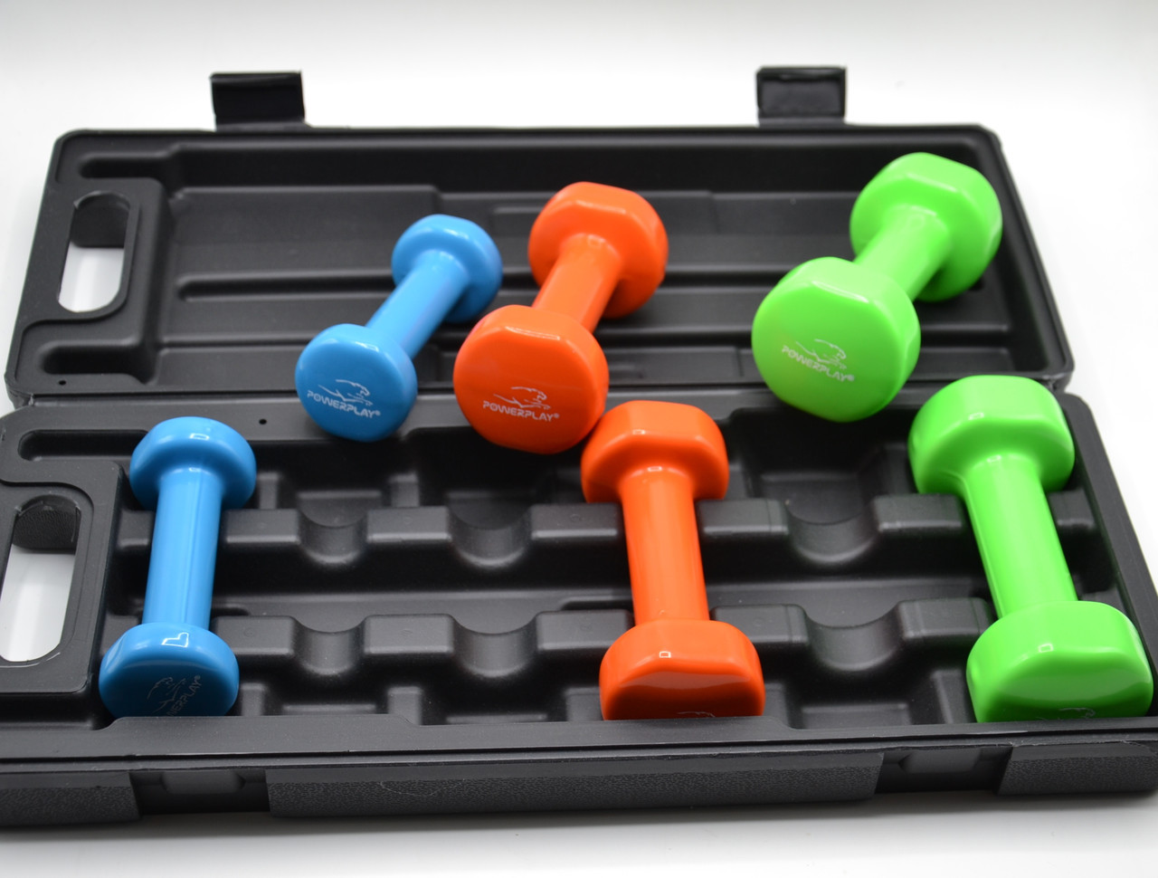 Набір гантелей в кейсі 6 кг PowerPlay 4103 Fitness Dumbells (2шт.*0,5кг. 2шт.*1кг. 2шт.*1,5кг.), фото №4