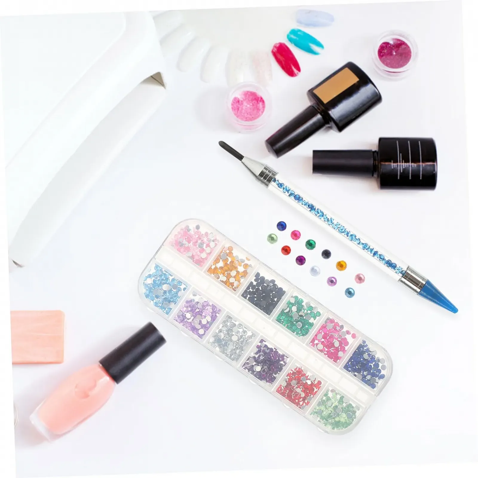 Набор для маникюра FRCOLOR 2 шт. Многофункциональный инструмент для точечной росписи Стразы Декоративная ручка для ногтей и поделок Синий, фото №5