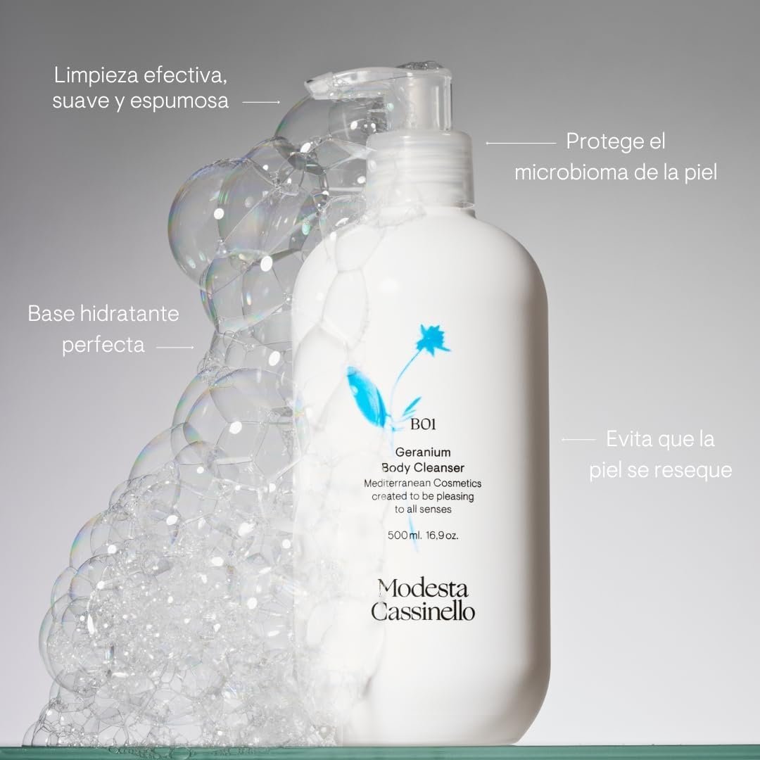 Гель для душу Modesta Cassinello B01 Geranium Зволожувальний 500 мл, фото №4 Гель для душу Modesta Cassinello B01 Geranium Зволожувальний 500 мл, фото №4