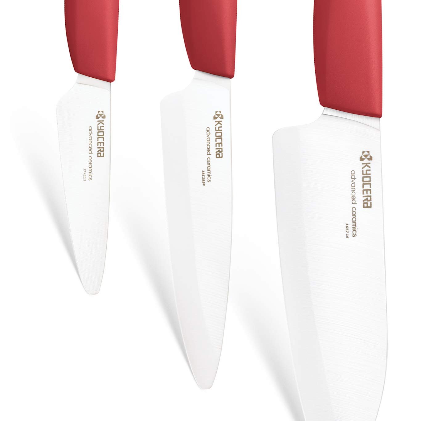 Набір ножів Kyocera Revolution Series 610446-FK-3PC-WHRD керамічних 3 шт., леза 14 см, 11,4 см, 7,6 см, червоний, фото №5