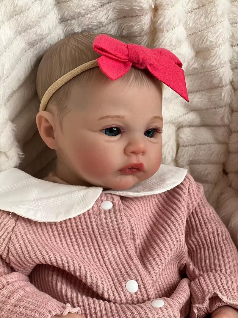 Лялька Scnbom Reborn Baby Dolls Silicone 20 дюймів 50 см дівчинка як справжня малеча (рожевий), фото №3