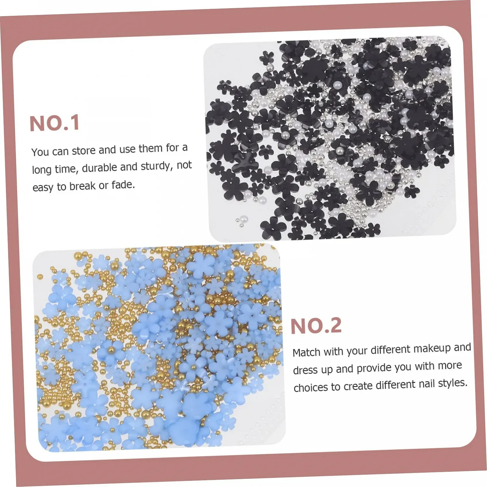 Цветок FRCOLOR Акриловый декоративный для дизайна ногтей 3D, фото №7