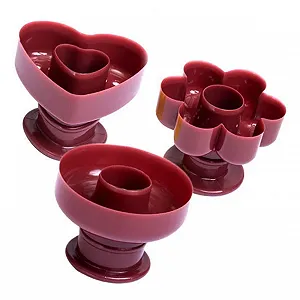 Набор форм для пончиков TOYANDONA 3 шт. пластик PP круг цветок сердце - Фото 1