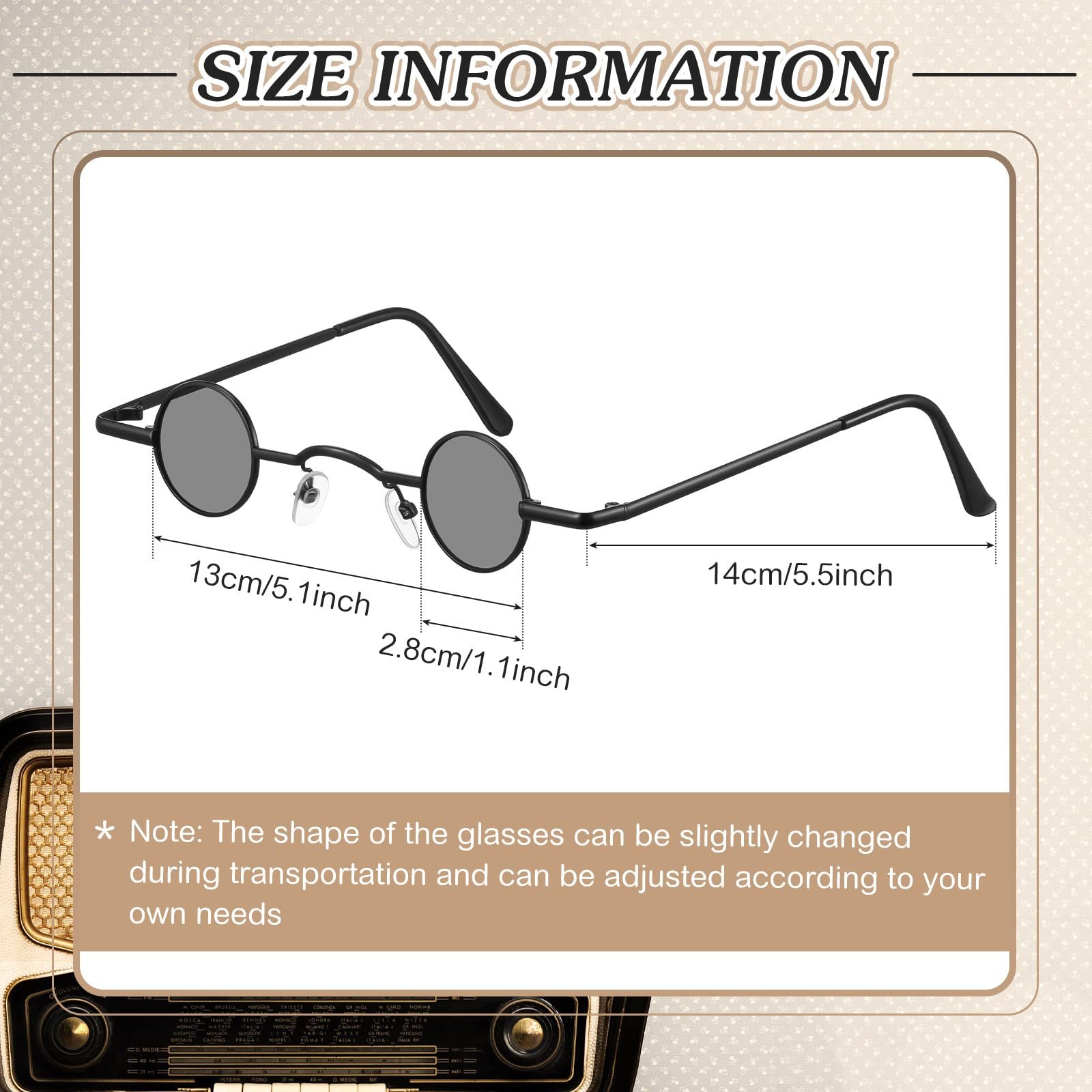 Вінтажні сонцезахисні окуляри Кругла металева оправа Ретро, фото №3