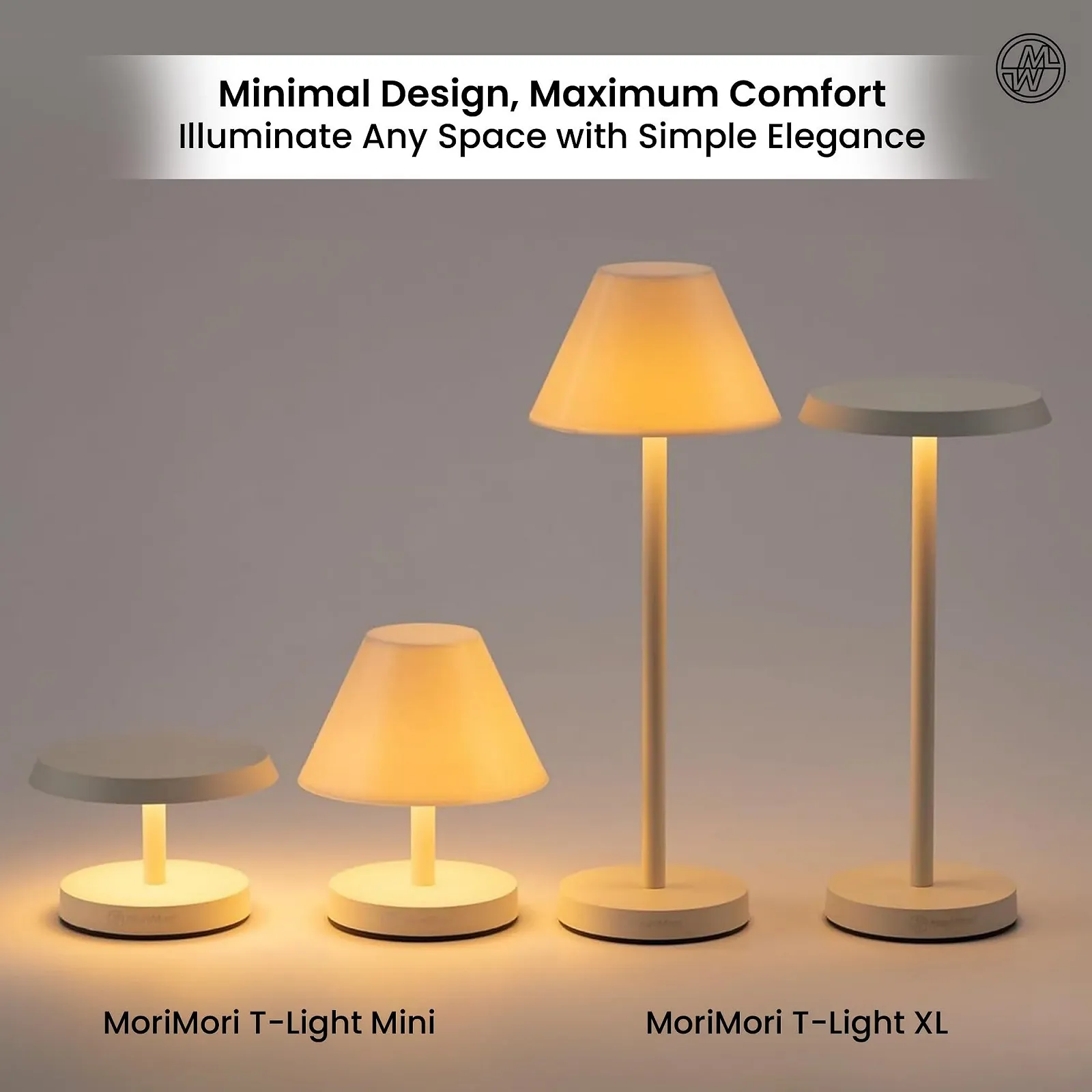 Светодиодная настольная лампа KOOKOO MoriMori T-Light Mini Café Белая, фото №6