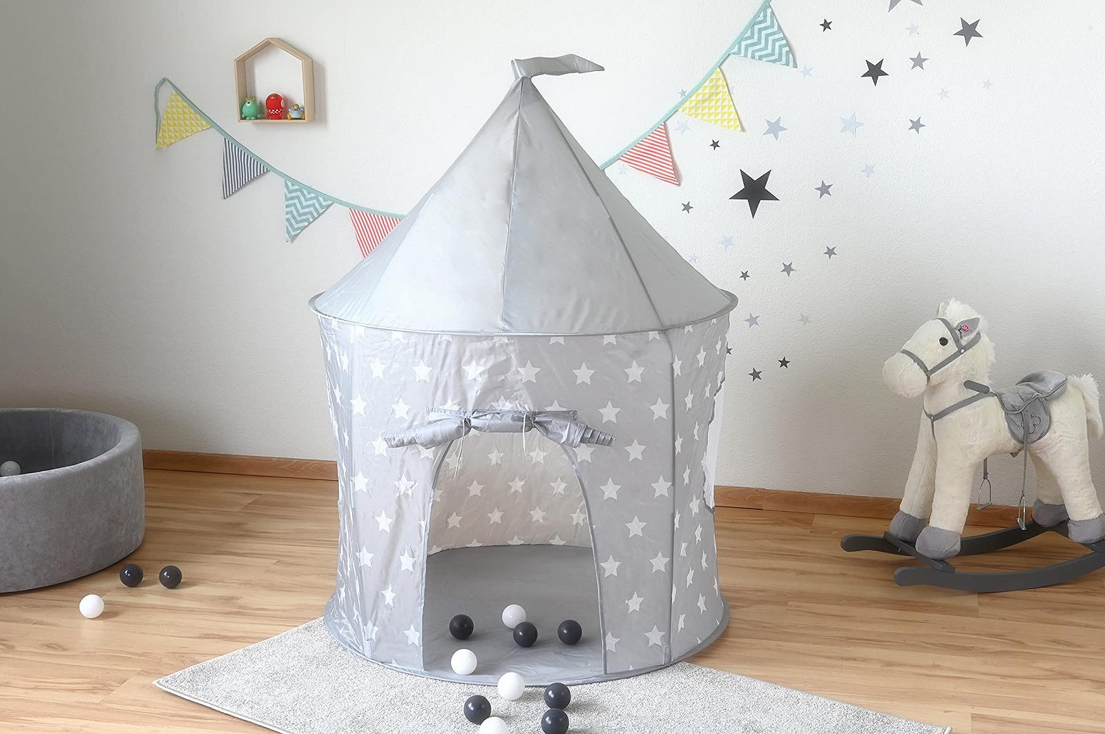 Палатка для игр Knorrtoys Stars 55541 серая с белым, фото №7