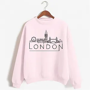 Женский хлопковый свитшот с круглым вырезом и длинными рукавами London С принтом Повседневный Графический Пуловер для женщин Праздничная Спортивная милая Свободная одежда Y2K synthetic.ua - Фото 1