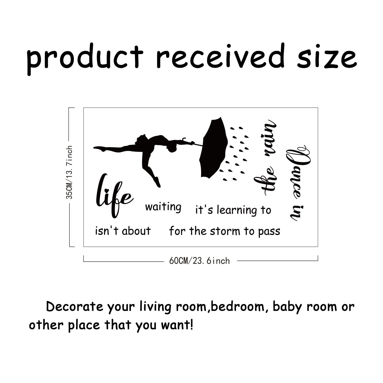 Наклейка на стіну SUPERDANT Dance in the Rain 35 x 60 см, фото №2 Наклейка на стіну SUPERDANT Dance in the Rain 35 x 60 см, фото №2