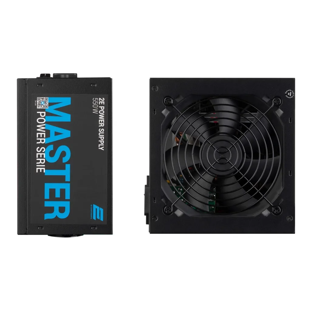 Блок питания 2E MASTER POWER (550W), >80, 80+ White, 120mm, 1xMB 24pin(20+4), 1xCPU 8pin(4+4), 3xMolex, 5xSATA, (2E-MP550-120APFC), фото №2
