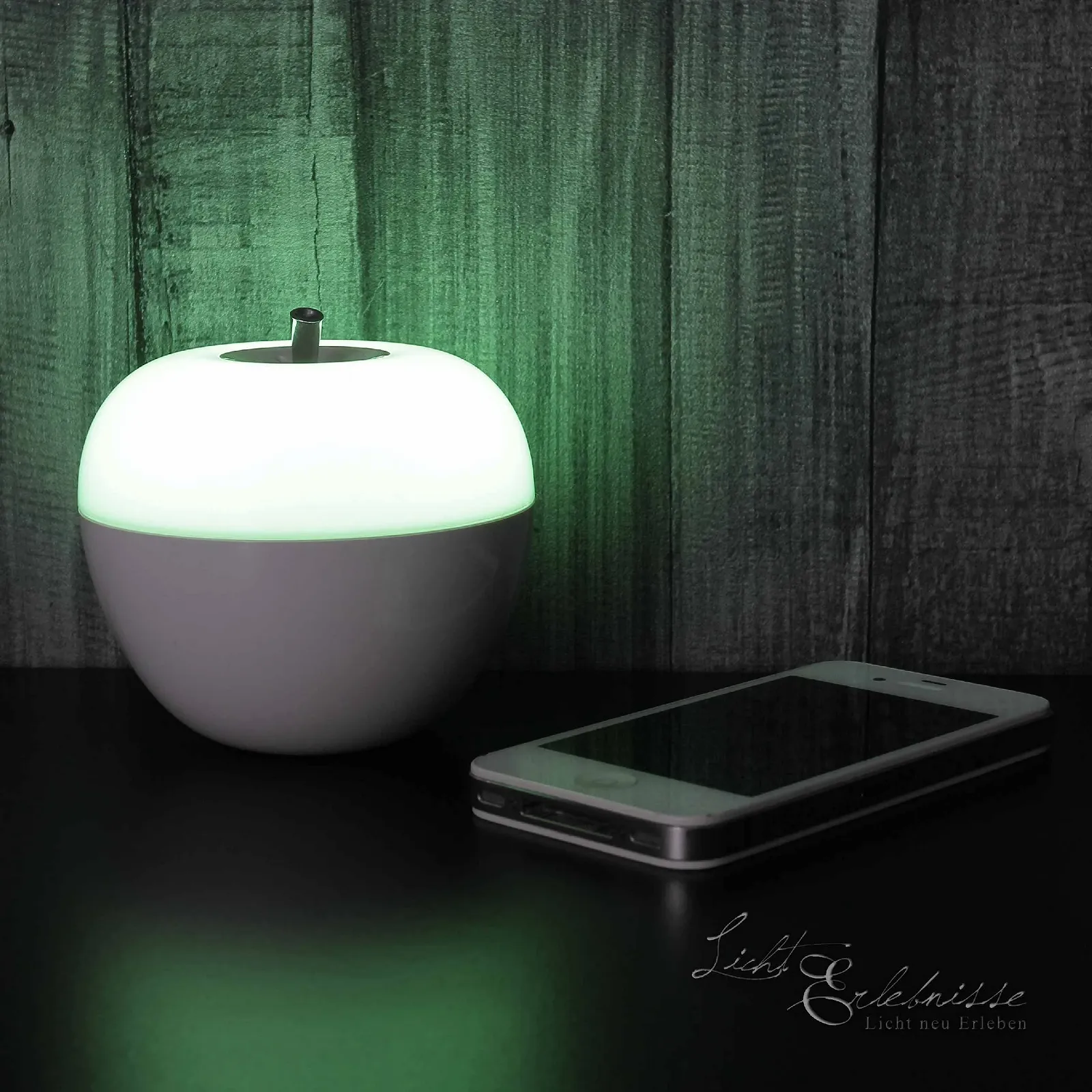 Настільна лампа Licht-Erlebnisse LED Colour Changing Blow to Turn On/Off Battery Operated Apple RGB, фото №4