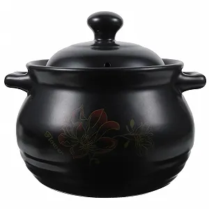 Кастрюля керамическая 2 л с крышкой и ненагревающейся ручкой Черная - Фото 1