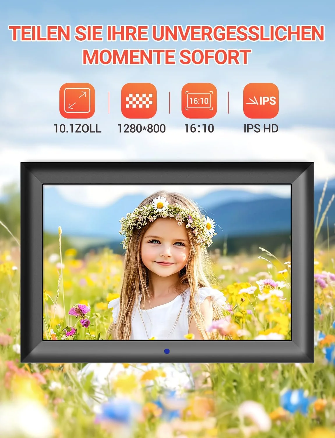 Цифровая фоторамка OBVHNUA 10.1 дюймов 1280 x 800 IPS USB SD Автоповорот, фото №3 Цифровая фоторамка OBVHNUA 10.1 дюймов 1280 x 800 IPS USB SD Автоповорот, фото №3