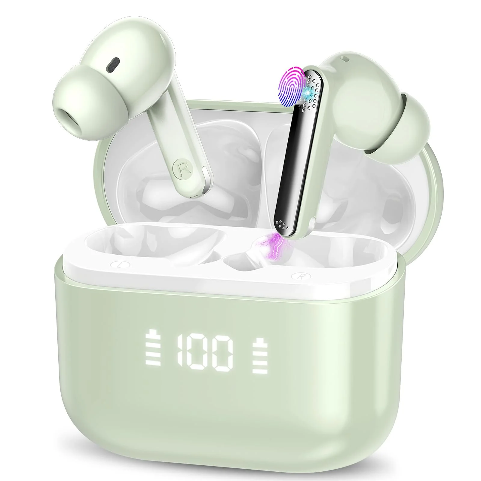 AI Переводчик Наушники Вкладыши Розовое Золото Зеленый Bluetooth, фото №1