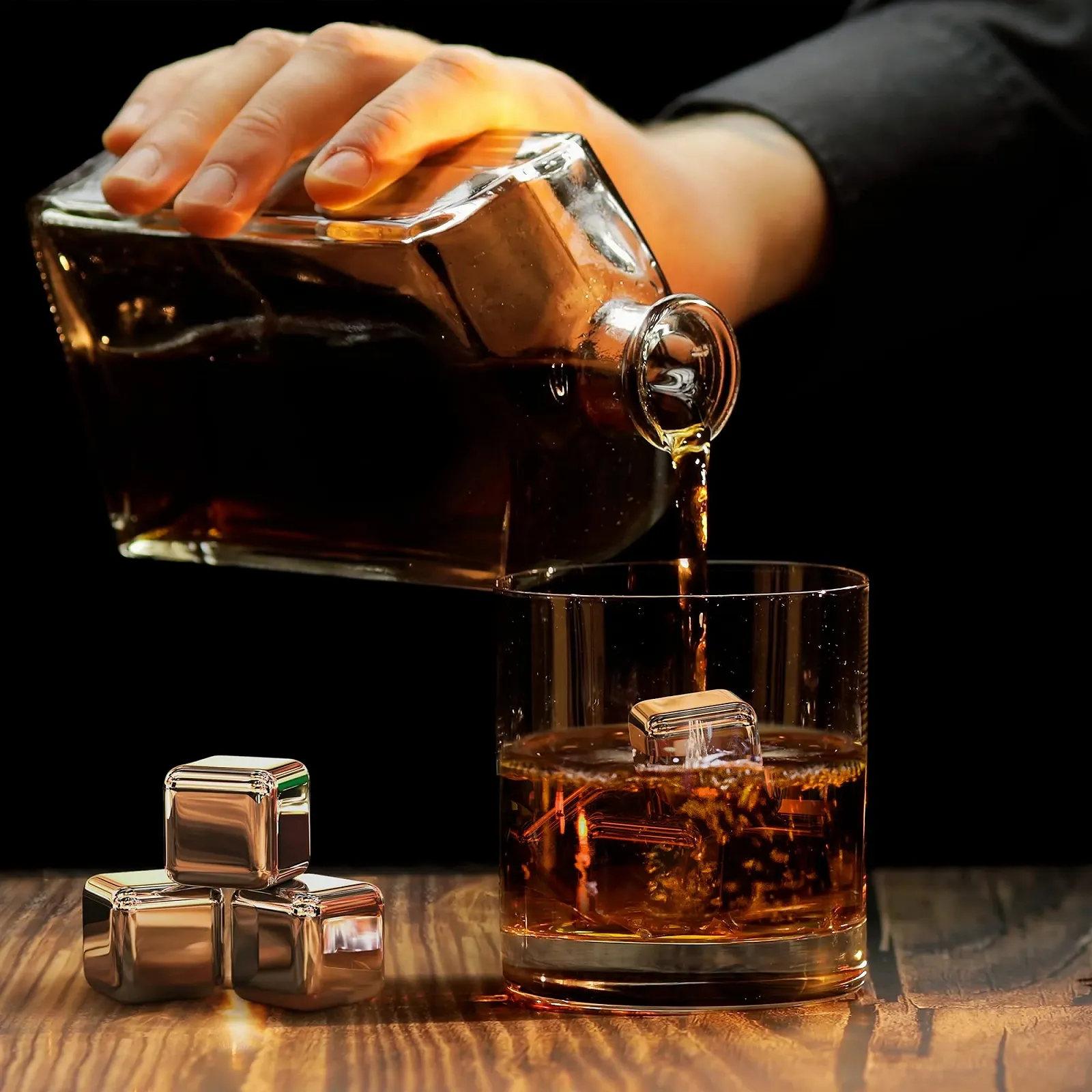 Камни для виски VINENCO, 8 многоразовых охлаждающих кубиков из нержавеющей стали + мешочек для хранения, фото №5 Камни для виски VINENCO, 8 многоразовых охлаждающих кубиков из нержавеющей стали + мешочек для хранения, фото №5