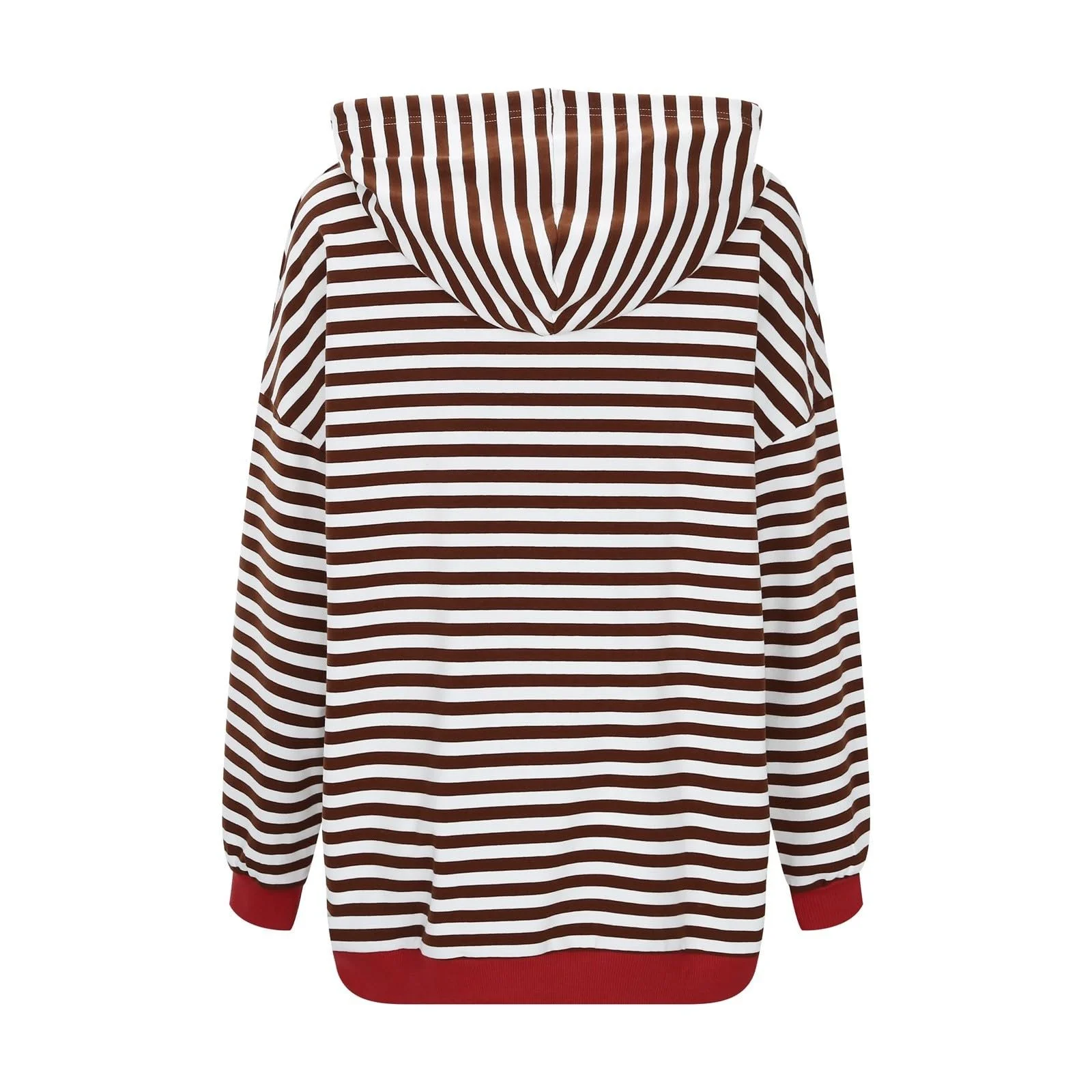 Свитшот Oversize в Полоску Женский, Полосатый Пуловер Женский с Капюшоном, Джемпер с Круглым Вырезом, Полосатый Сине-Белый с Длинным Рукавом Осенний Больших Размеров, фото №4