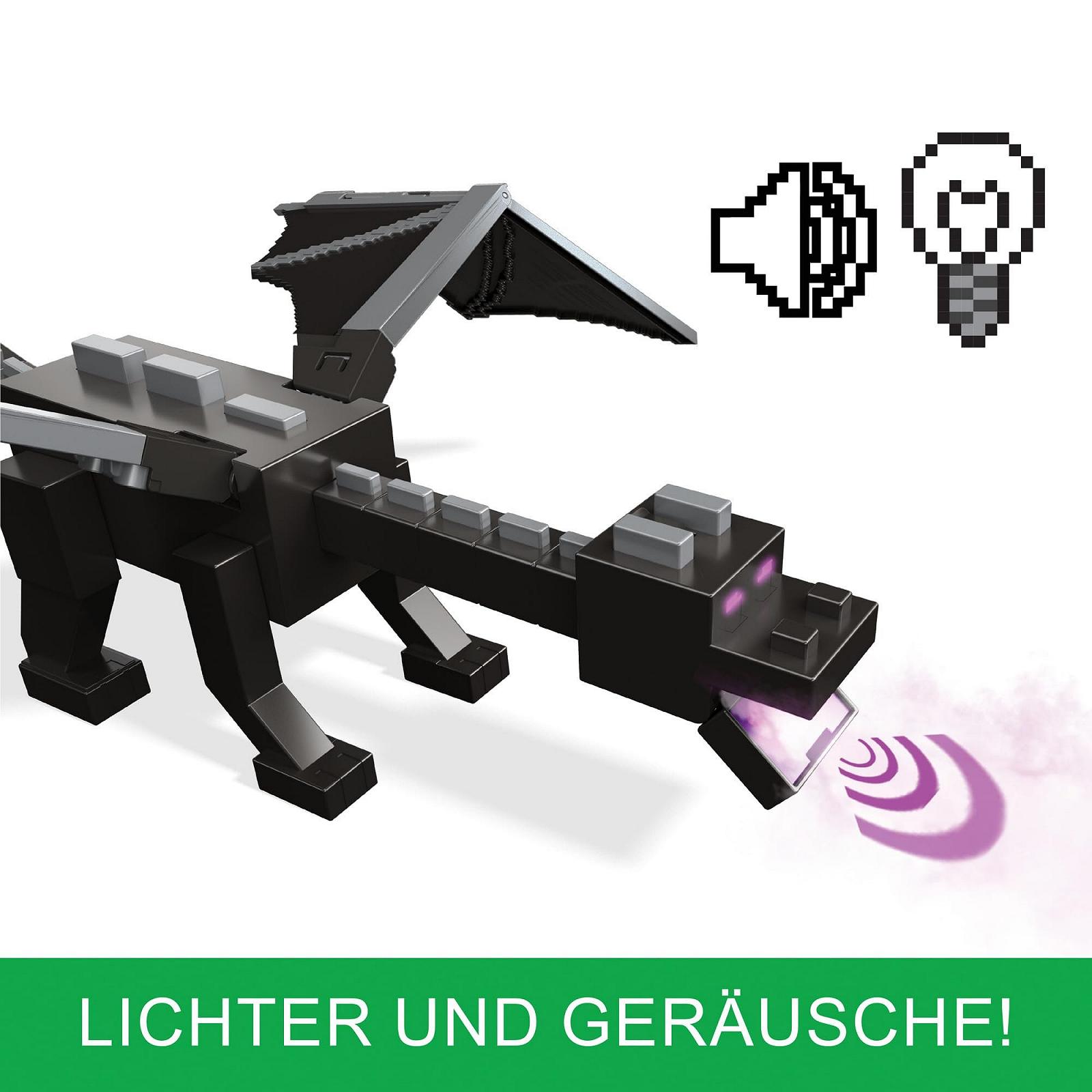 Набір фігурок Ender Dragon Mattel Minecraft HTN25, з підсвіткою, звуками та димом, зі Steve та Enderman, масштаб до 8 см, фото №3