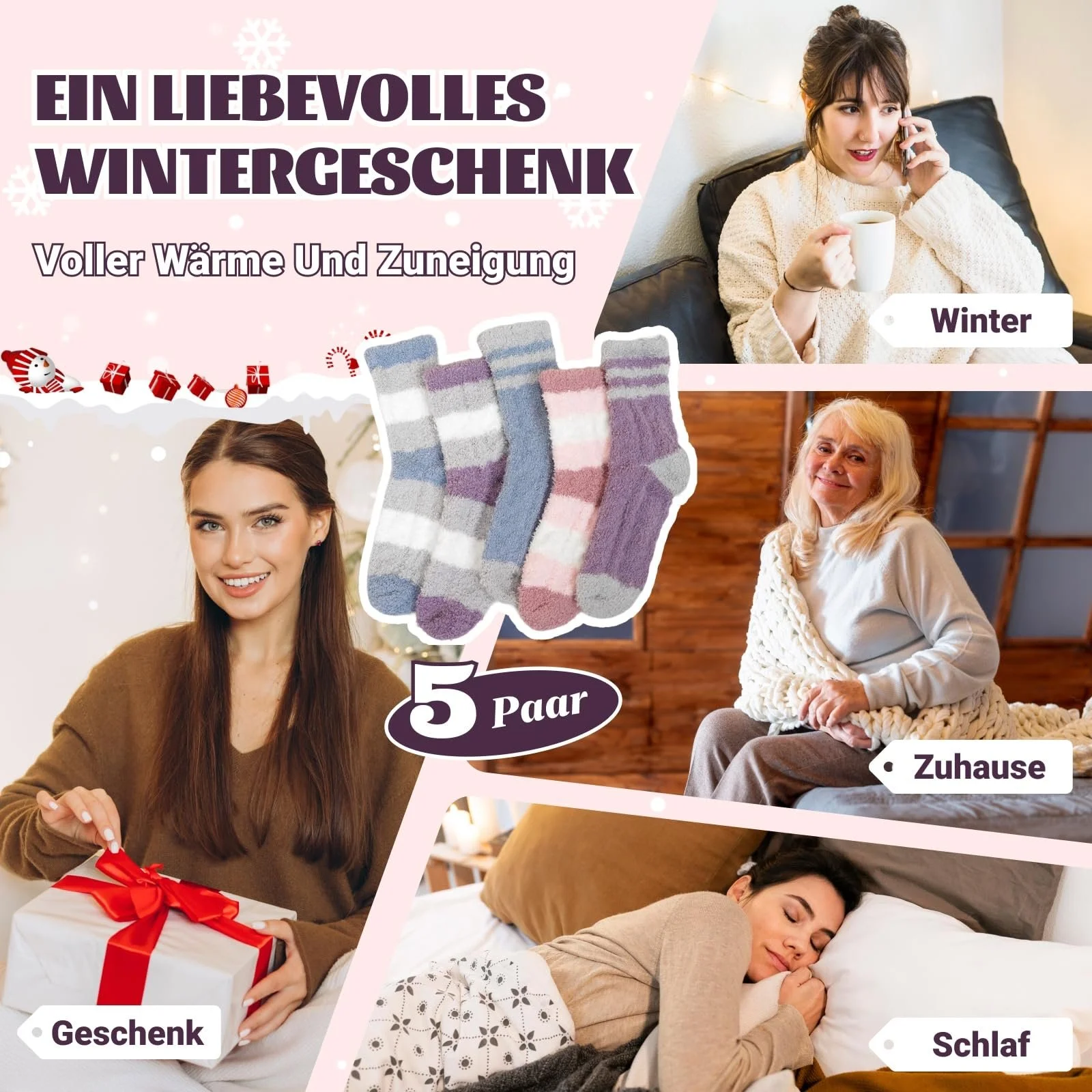 Носки PUTUO Женские Зимние Теплые: Пушистые Домашние Носки для Женщин, фото №6 Носки PUTUO Женские Зимние Теплые: Пушистые Домашние Носки для Женщин, фото №6