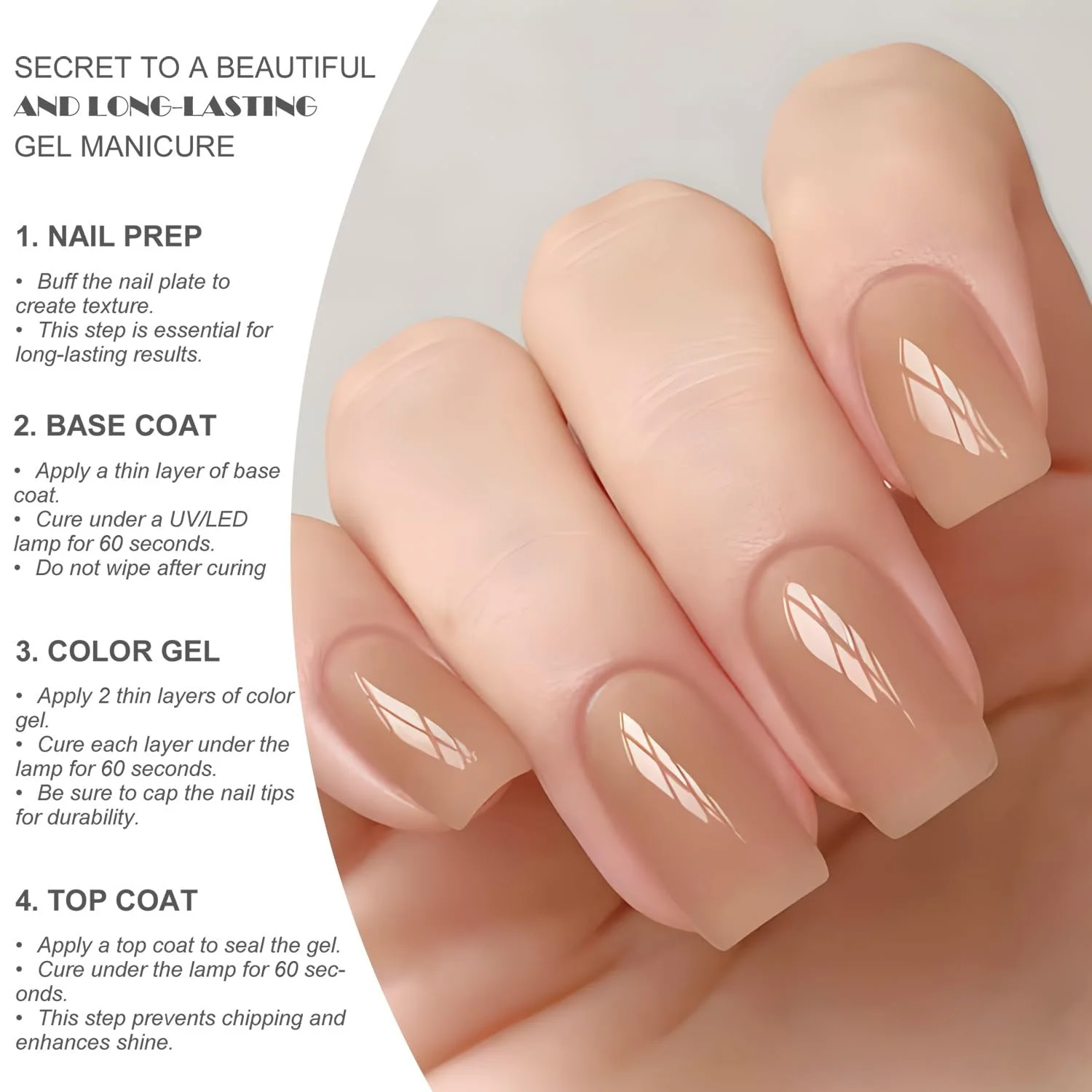 Гель-лак Vishine Прозорий Тілесний Бежевий E044, 16 мл, фото №4