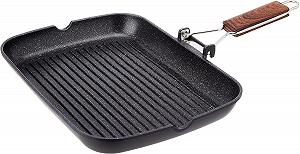 Сковорода-гриль WECOOK! Ecochef Titanium Stripe індукційна, 34 x 24 см, 5 шарів, Quantanium, кований алюміній 5 мм, ручка з нержавіючої сталі - Фото 1