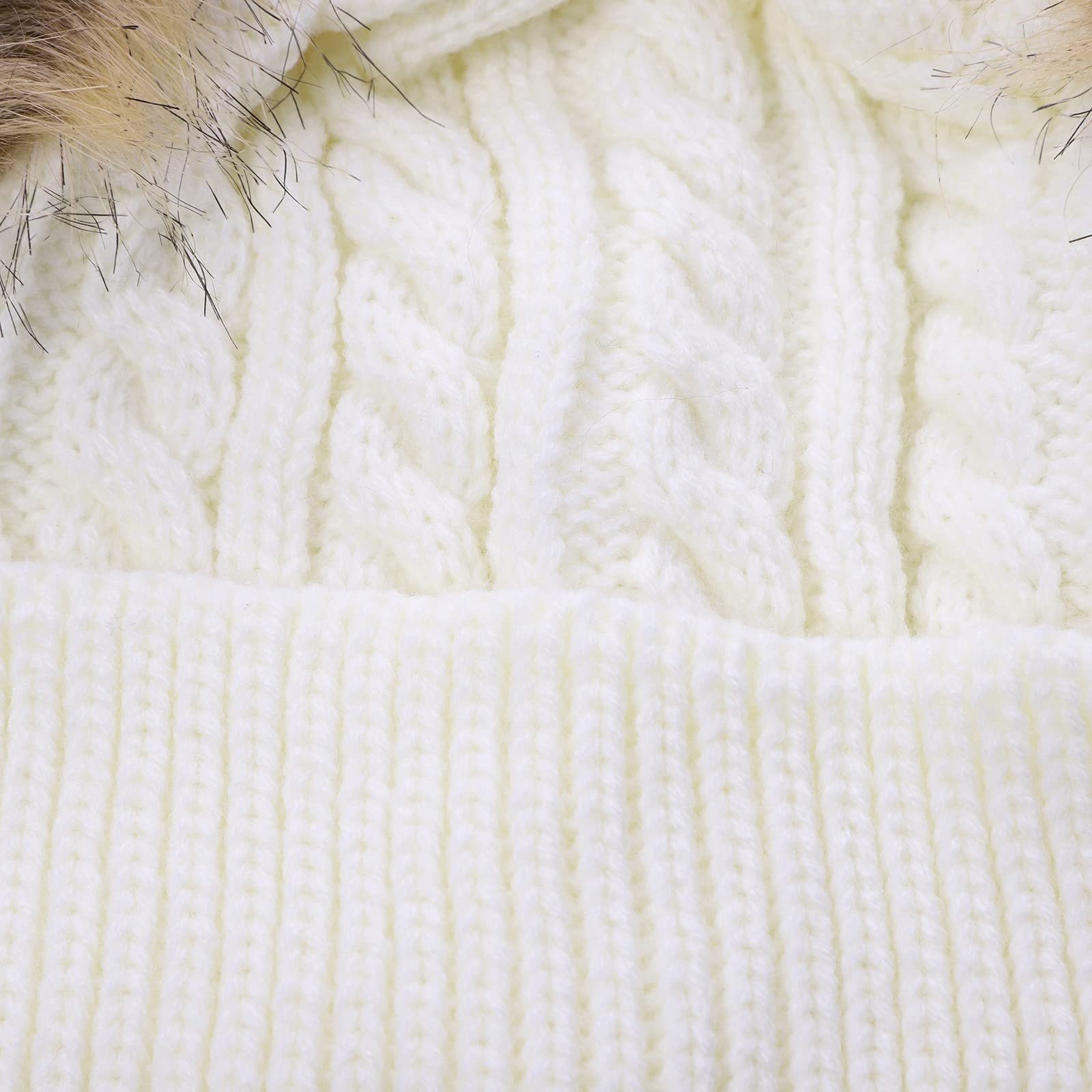 Детская Зимняя Шапка с двумя шерстяными шариками Вязаная, фото №3