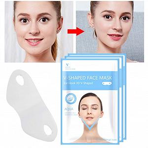 V-образная маска для похудения лица Ofanyia, для уменьшения двойного подбородка, контурная, для упругости кожи, компактная V-образная гелевая маска для лица, 10 штук synthetic.ua - Фото 1