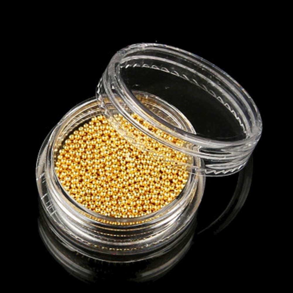 Набор для дизайна ногтей, круглые бусины, золотые разделители, свободные бусины для изготовления браслетов своими руками, золотистый, фото №2