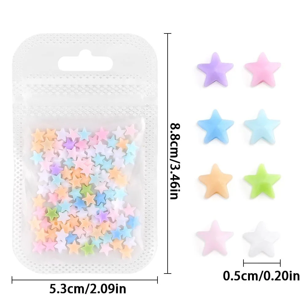Украшения для ногтей Звезды, 100 шт, мини, разноцветные, фото №2