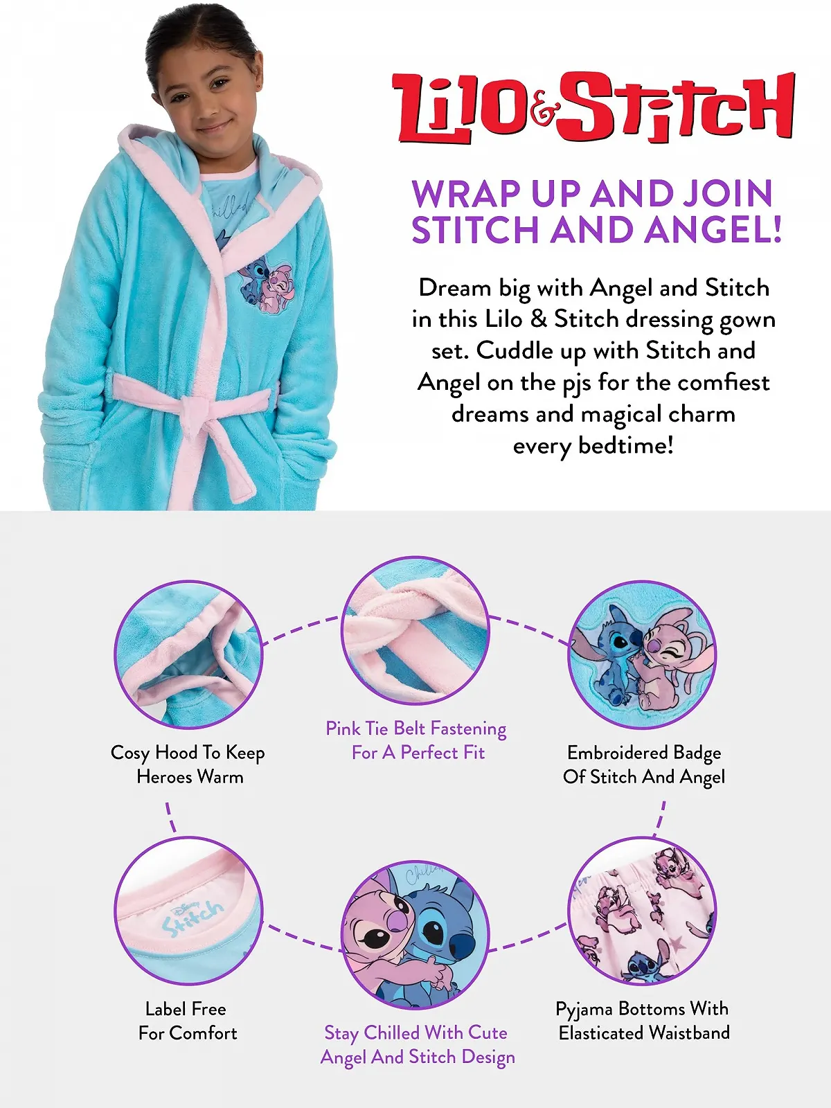 Халат Disney Lilo and Stitch та дитяча піжама, фото №7 Халат Disney Lilo and Stitch та дитяча піжама, фото №7