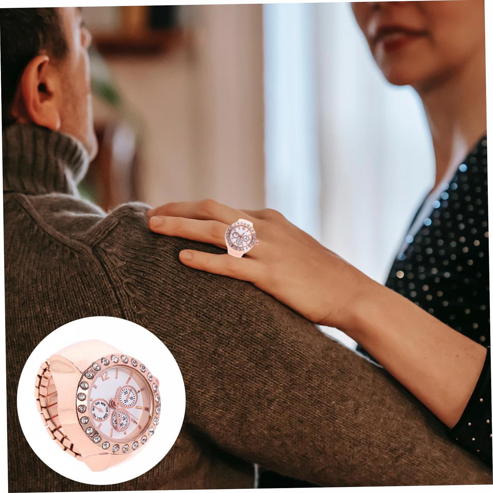 Кварцевые часы-кольцо Healvian из сплава, повседневные часы-кольцо для вечеринок и свиданий, часы-кольцо с точным измерением времени, фото №9 Кварцевые часы-кольцо Healvian из сплава, повседневные часы-кольцо для вечеринок и свиданий, часы-кольцо с точным измерением времени, фото №9