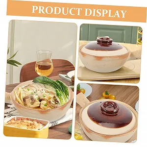 Керамическая кастрюля с ручкой термостойкая традиционная антипригарное покрытие легко моющаяся synthetic.ua - Фото 1