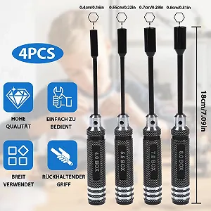 Набір шестигранних викруток для RC-моделей 4 шт. 4.0 мм 5.5 мм 7.0 мм 8.0 мм synthetic.ua - Фото 1