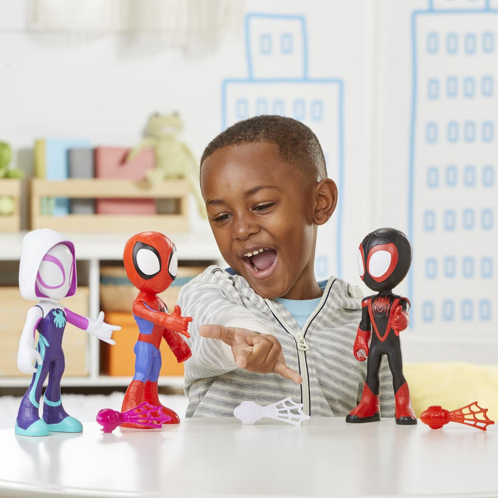 Фигурки Team Spidey, 3 шт., 22,5 см, с веб-аксессуарами, фото №4