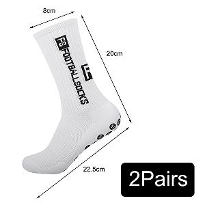Футбольные носки (2 пары) Размер 40-46 Нескользящие футбольные носки Нескользящие носки с компрессией Унисекс Спортивные носки Дышащие Для футбола Гандбола Тенниса Пешего туризма Белые synthetic.ua - Фото 1