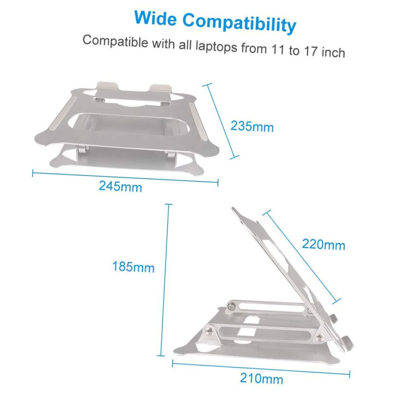 Підставка для ноутбука Vaguelly Faltbarer, алюмінієва, складана, портативна, з регульованою висотою, фото №2