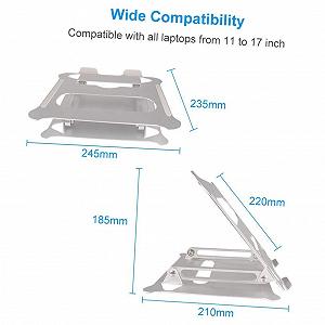 Подставка для ноутбука Vaguelly Faltbarer, алюминиевая, складная, портативная, с регулируемой высотой synthetic.ua - Фото 1