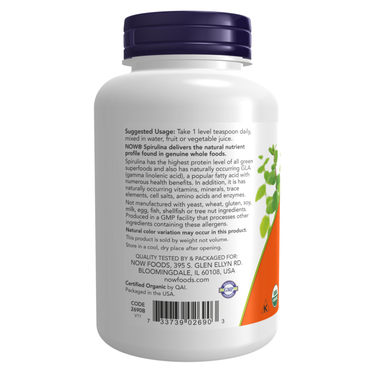 Organic Spirulina Powder 454g, фото №3