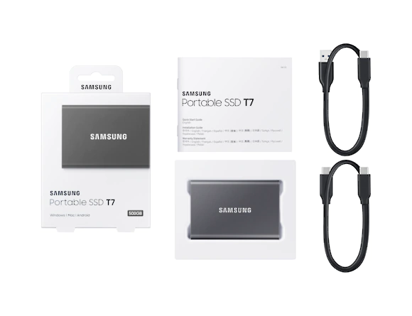 SSD накопичувач Samsung T7 Titan Gray 2TB (MU-PC2T0T/WW), фото №3